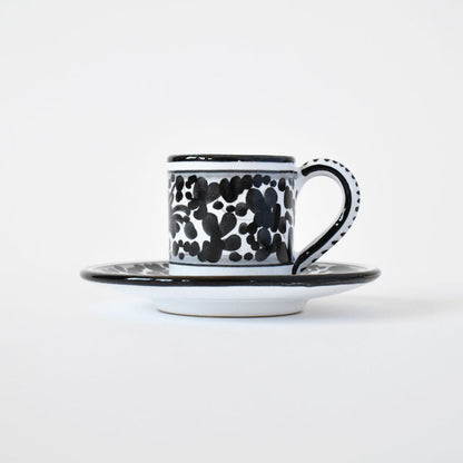 Tazzina da caffè con piattino Arabesco Black