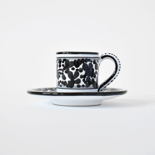 Tazzina da caffè con piattino Arabesco Black