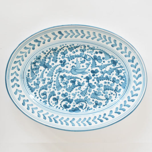 Piatto ovale Arabesco Turquoise - 42 cm