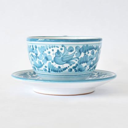 Tazza da cappuccino e piattino Arabesco Turquoise