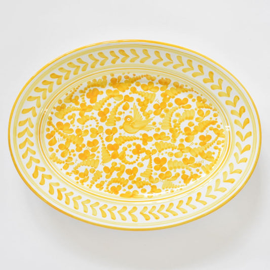Piatto ovale Arabesco Giallo - 42 cm