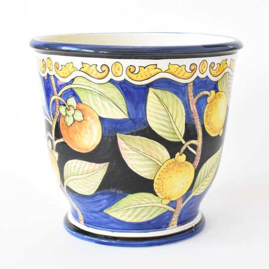 Fioriera con piede Cachi e Limoni 33 cm