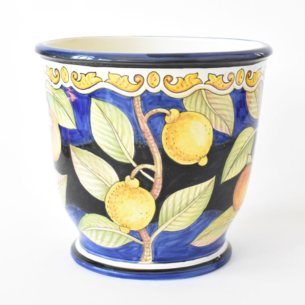 Fioriera con piede Cachi e Limoni 33 cm