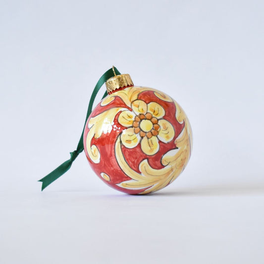 Ornamento Foglie Rosso