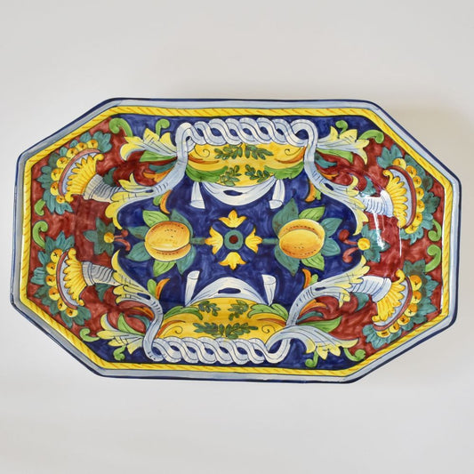 Grottesche Blu piatto da parete ottagonale - A