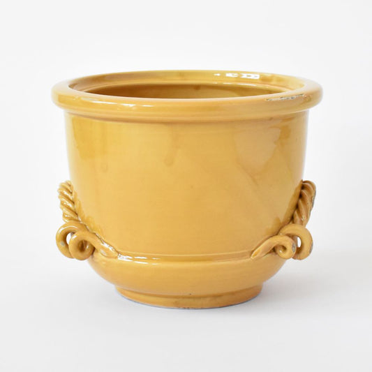 Vaso piccolo con manico ritorto color giallo miele