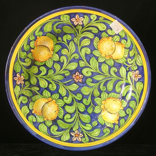 Piatto da parete rotondo Limoni Blu