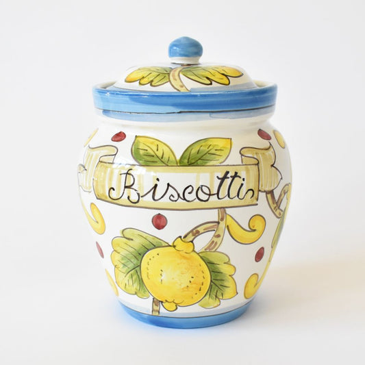 Barattolo biscotti Limoni fondo Bianco 22cm
