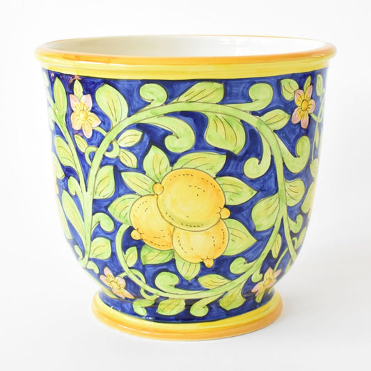 Fioriera con piedini Limoni Blu 33cm