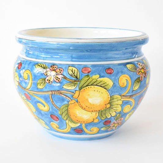 Limoni fondo Celeste fioriera grande 35 cm