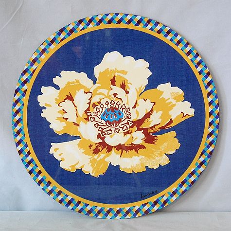 Lisa Corti Tovaglietta rigida/Tovaglietta all'americana - Istanbul Rose Blue - Rotonda 34 cm