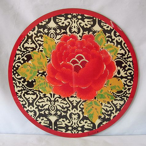 Tovaglietta rotonda Lisa Corti Sunrise Black con retro in sughero - Rotonda 34 cm