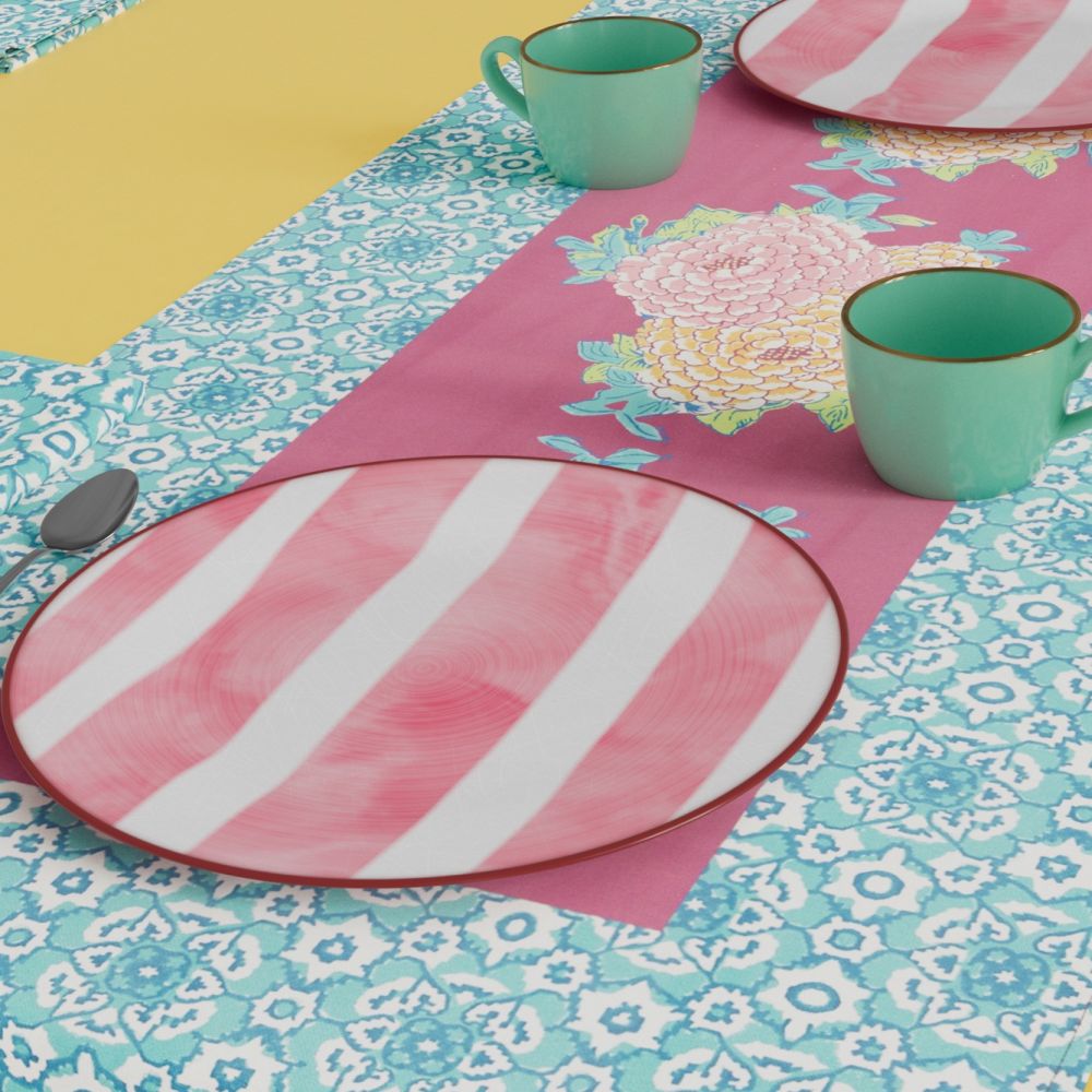 Lisa Corti Corolla Frida Magenta runner da tavolo 50x150cm doppio tappeto