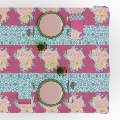 Lisa Corti Corolla Frida Magenta tovaglia da pranzo 180x350cm