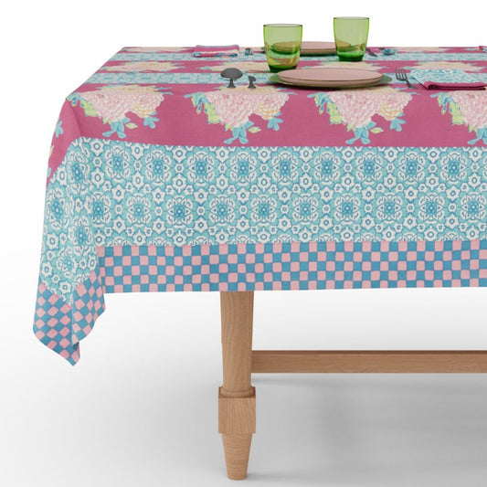 Tovaglia rettangolare Lisa Corti Corolla Frida Magenta 140x240cm