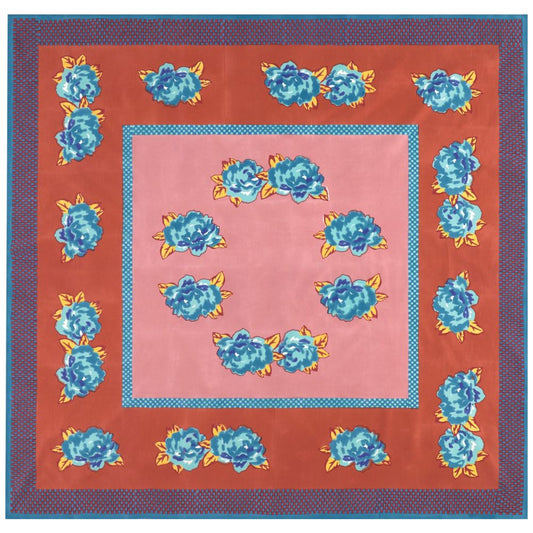 Lisa Corti Double Peonia Rust Old Pink tovaglia quadrata 180x180cm