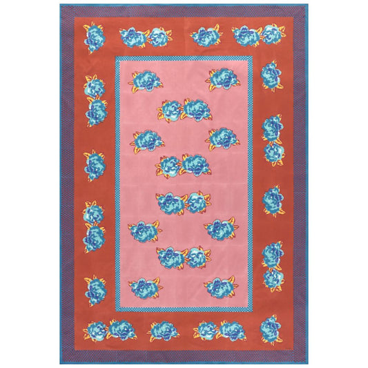 Tovaglia in cotone Lisa Corti Double Peonia Rust Old Pink 180x270cm