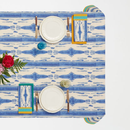 Lisa Corti Flame Blue Pervinch tovaglia da pranzo 180x350cm
