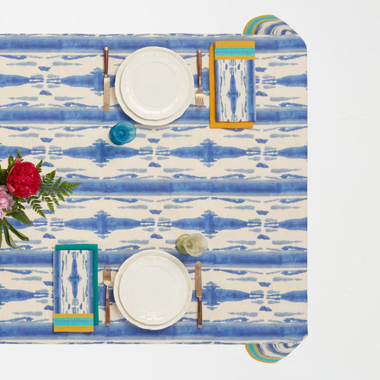 Lisa Corti Flame Blue Pervinch tovaglia da pranzo 180x350cm