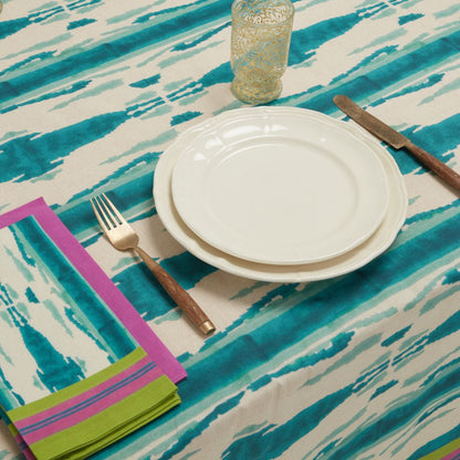 Lisa Corti Flame Peacock Veronese tovaglia da pranzo 180x350cm