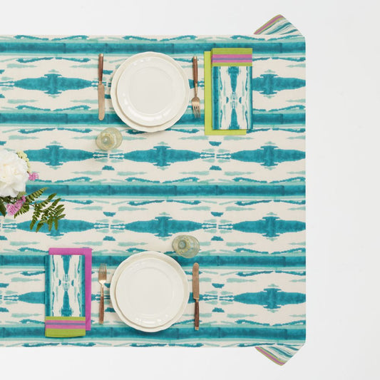 Lisa Corti Flame Peacock Veronese tovaglia da pranzo 180x350cm
