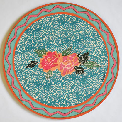 Tovaglietta Lisa Corti Small Spiral Veronese con retro in sughero - rotonda da 39 cm