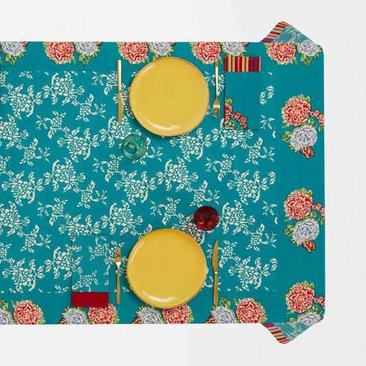 Lisa Corti Kandem Queen Green tovaglia da pranzo in cotone 180x350cm