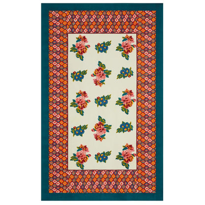 Lisa Corti Lisa Bouquet Tovaglia in cotone color crema 180x270cm