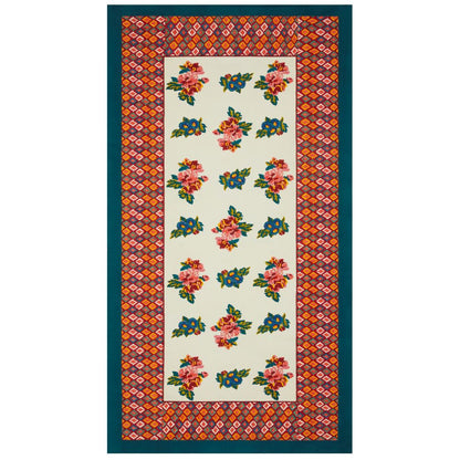 Lisa Corti Lisa Bouquet Crema tovaglia da pranzo 180x350cm in cotone