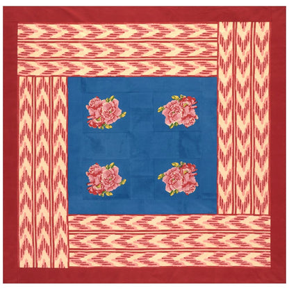 Lisa Corti Nina's Rose Blue tovaglia quadrata 180x180cm