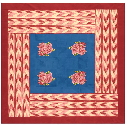Lisa Corti Nina's Rose Blue tovaglia quadrata 180x180cm