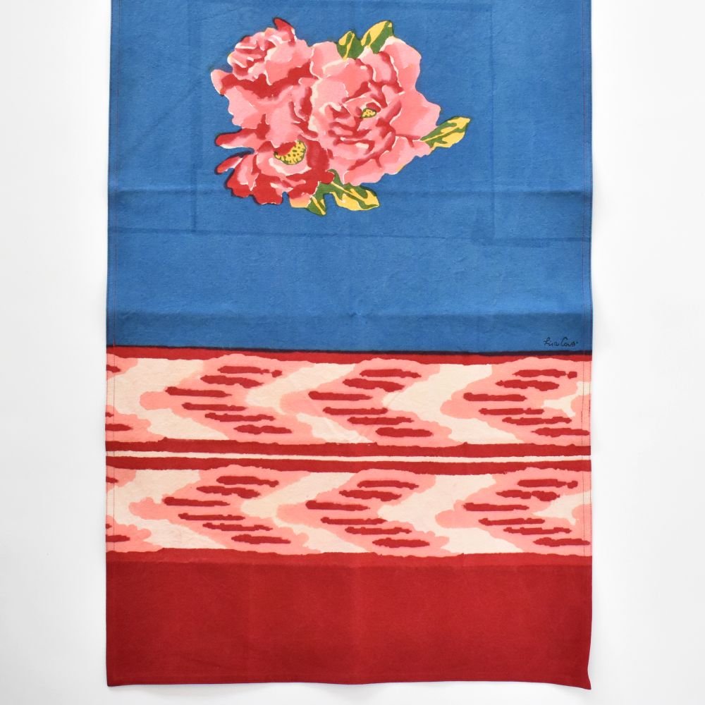 Lisa Corti Nina's Rose Blue tovaglia doppia 50x150cm