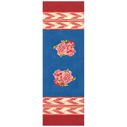 Lisa Corti Nina's Rose Blue tovaglia doppia 50x150cm