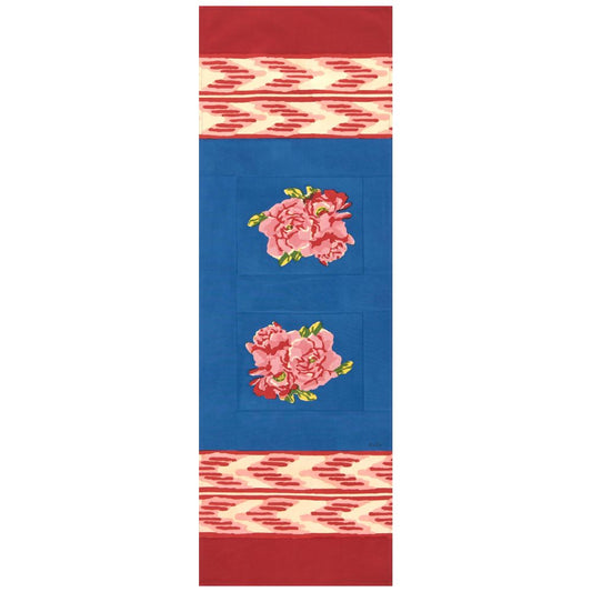 Lisa Corti Nina's Rose Blue tovaglia doppia 50x150cm