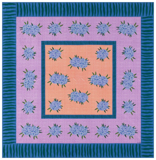 Lisa Corti Oleander Lilac Peach tovaglia quadrata 180x180cm