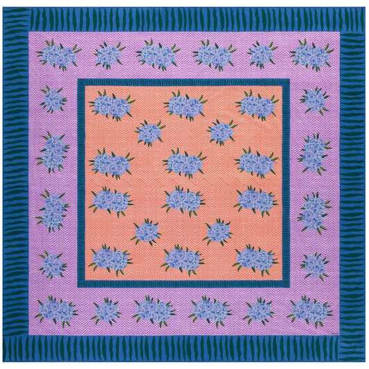 Tovaglia in cotone Lisa Corti Oleander Lilac Peach 220x220cm quadrata