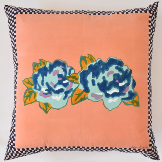 Lisa Corti Euro Pillow - Double Peonia Peach