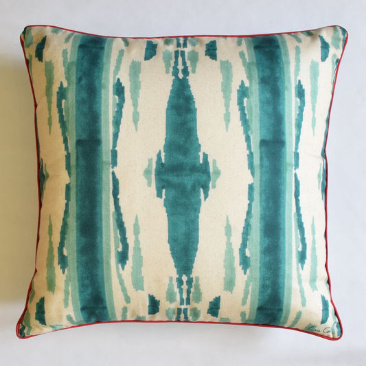 Cuscino quadrato Lisa Corti Flame Peacock Veronese 45x45cm