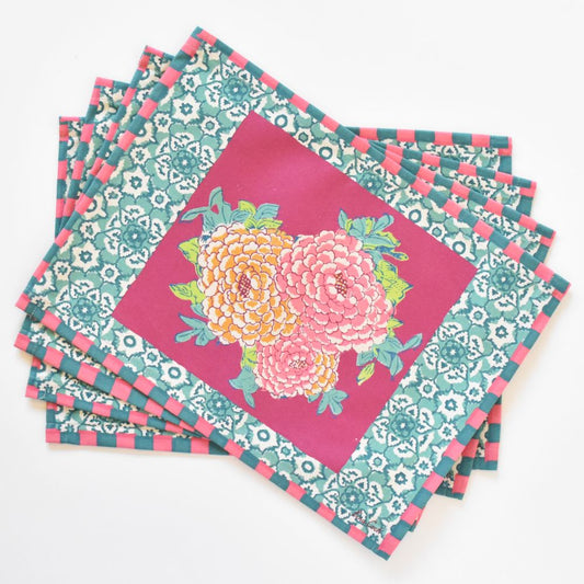 Tovagliette Lisa Corti Corolla Frida Magenta 35x48cm - set da 4