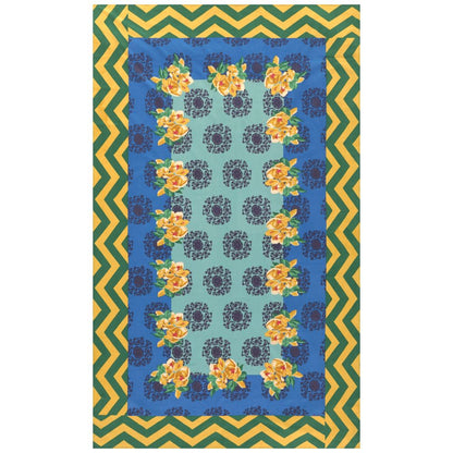 Tovaglia rettangolare Lisa Corti Planet Blue Celadon 140x240cm