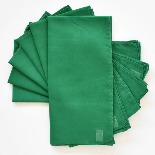 Lisa Corti, set di 6 tovaglioli in organza di cotone verde bottiglia