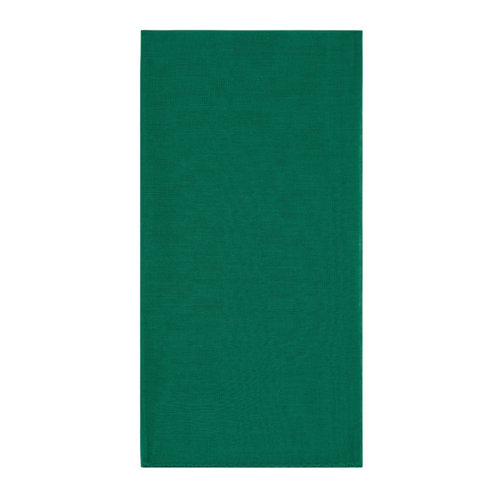 Lisa Corti, set di 6 tovaglioli in organza di cotone verde bottiglia
