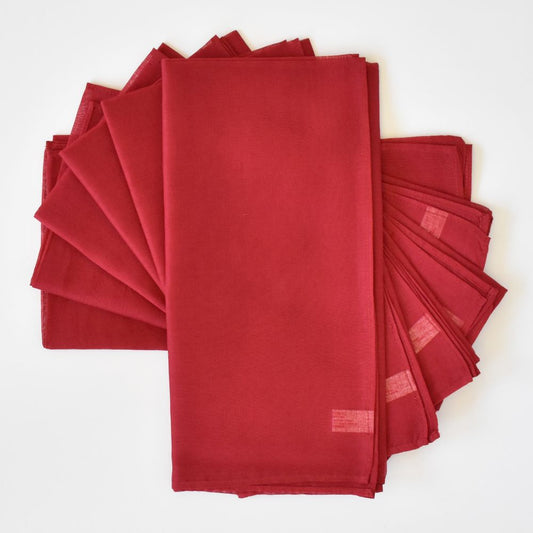 Lisa Corti Cherry Red tovaglioli in organza di cotone set da 6