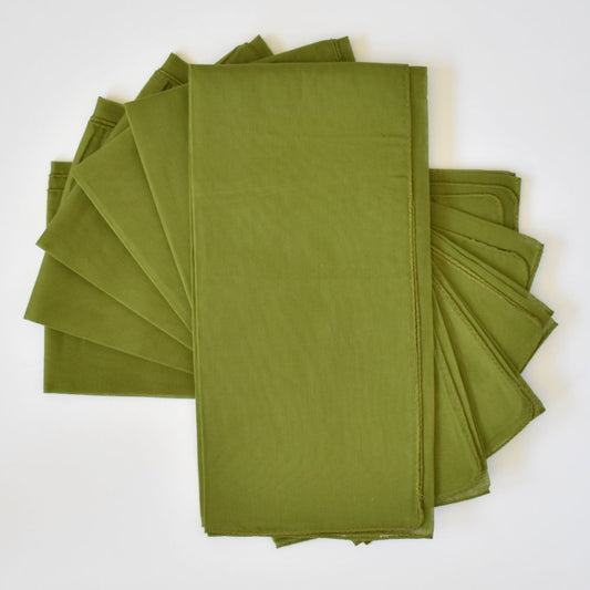 Lisa Corti Leaves Green tovaglioli in organza di cotone set da 6
