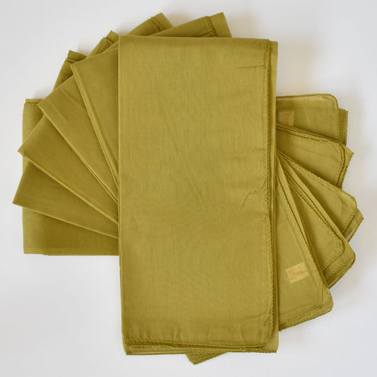 Lisa Corti Light Olive tovaglioli in organza di cotone set da 6
