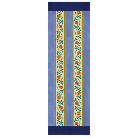 Lisa Corti Varanasi Stripes Pervinch runner da tavolo 50x150cm doppio tappeto