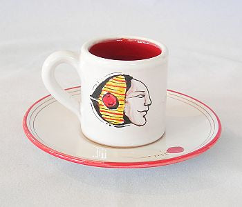 Tazzina da caffè espresso e piattino Profilo Rosso Marino Moretti