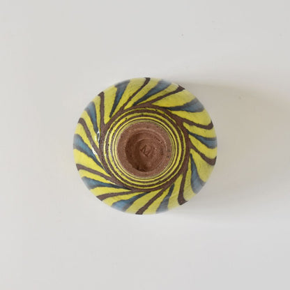 Vaso piccolo Marino Moretti Giallo e Blu su Argilla Granulata