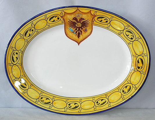 Piatto ovale Aquila Palio di Siena - 42 cm