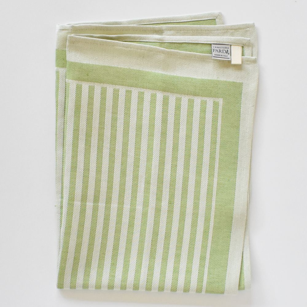 Tessitura Pardi Asciugapiatti Iris Stripe Verde
